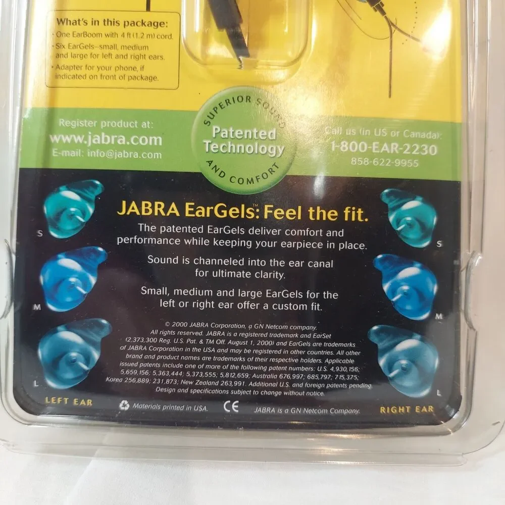 Jabra EarBoom Sound Style Mobile Cordless Phones Except Nokia Vintage 2000 Prop
